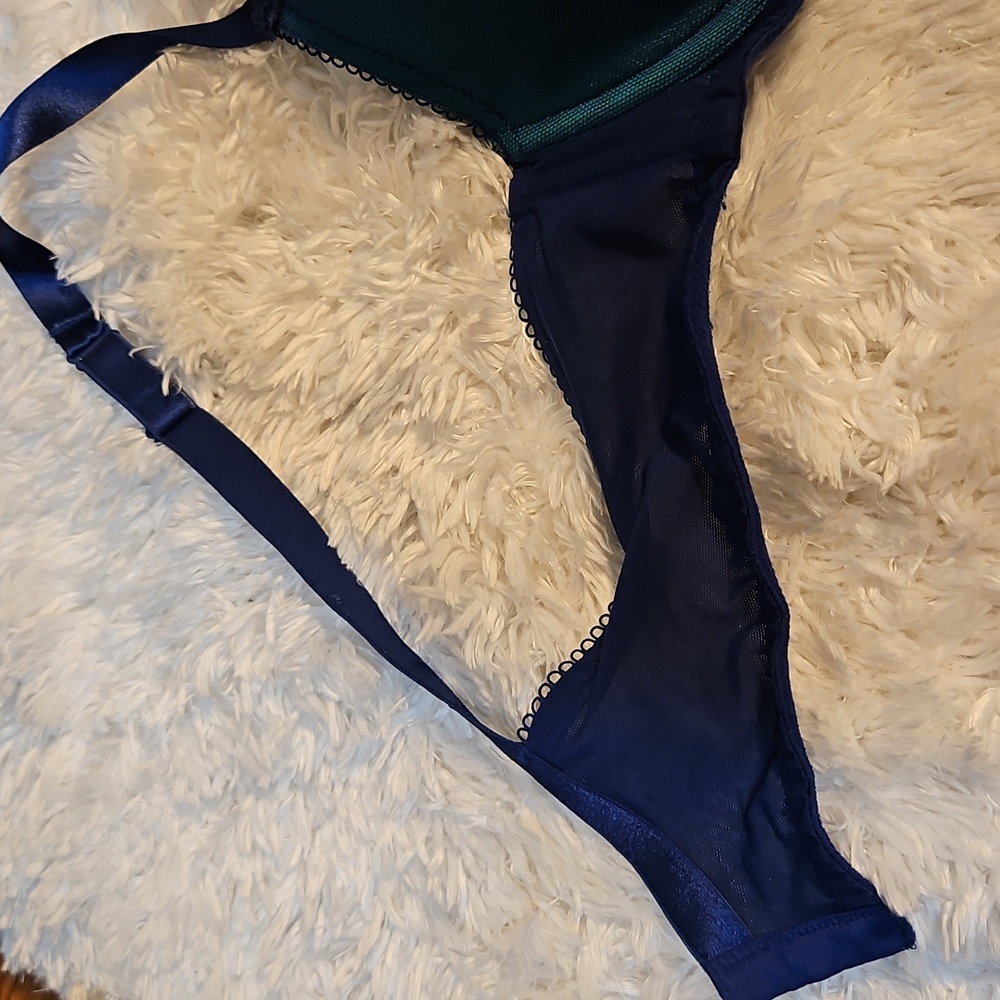 Teal & Navy Blue Bra Full Coverage Underwire Everyday Lingerie ,SZ 40B - Picture 2 of 14